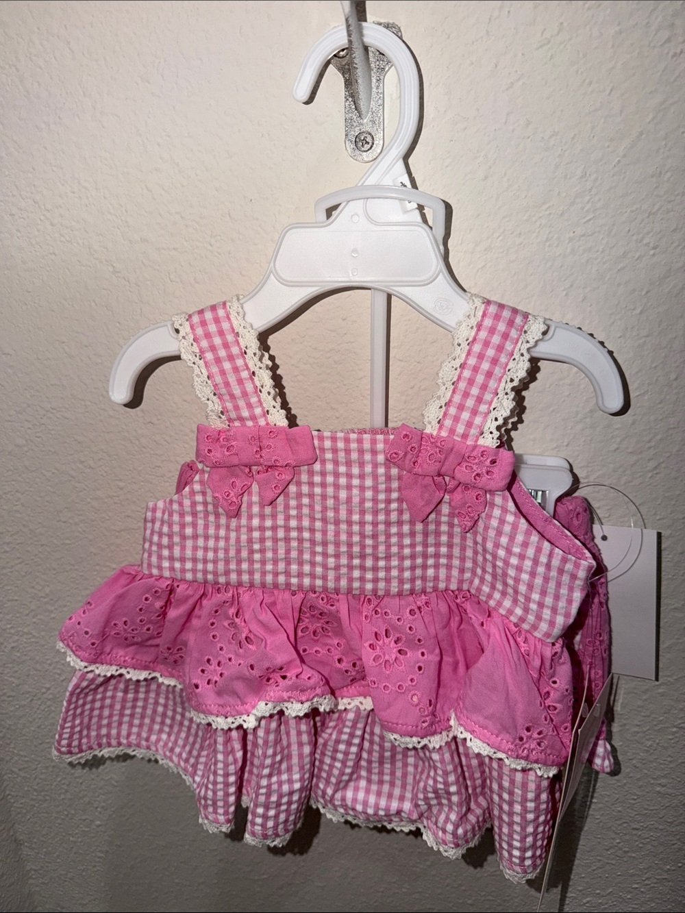 Rare Editions Pink Eyelet Ruffle Two-Piece Set